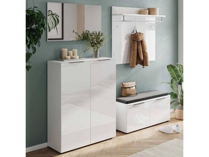 Dieleneinrichtung in modernem Design Weiß (vierteilig) von Möbel-Exclusive