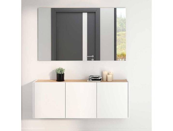 Dielenmöbelset Garderoben Set in Weiß und Wildeichefarben (zweiteilig) von Möbel-Exclusive