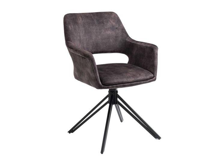 Drehbare Esstisch Stühle aus Samt Gestell aus Metall (2er Set) von Möbel-Exclusive