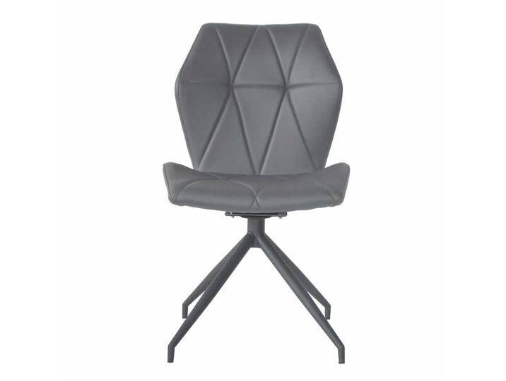 Drehbare Esstischstühle aus Kunstleder Grau (2er Set) von Möbel-Exclusive