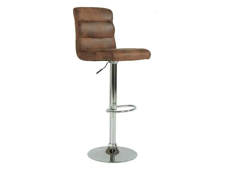 Drehbare Hochhocker mit gepolsterter Rückenlehne Braun (2er Set) von Möbel-Exclusive