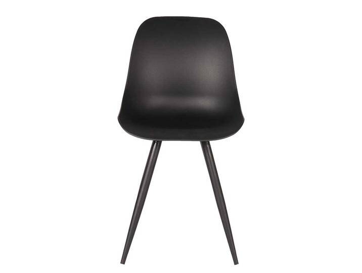 Essstuhl in Schwarz Kunststoff und Metall (2er Set) von Möbel-Exclusive