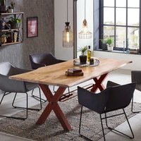 Esstisch mit Baumkante aus Akazie Massivholz Metallgestell von Möbel Exclusive