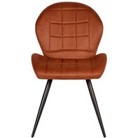 Esszimmer Polsterstuhl in Cognac Braun Microfaser modern (2er Set) von Möbel Exclusive