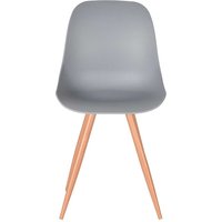 Esszimmer Stuhl in Grau Kunststoff Metallgestell in Eiche Optik (2er Set) von Möbel Exclusive