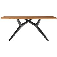 Esszimmer Tisch in Teakfarben und Schwarz Recyclingholz und Metall von Möbel Exclusive
