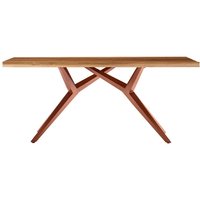 Esszimmer Tisch mit Design Gestell Teakfarben und Braun von Möbel Exclusive