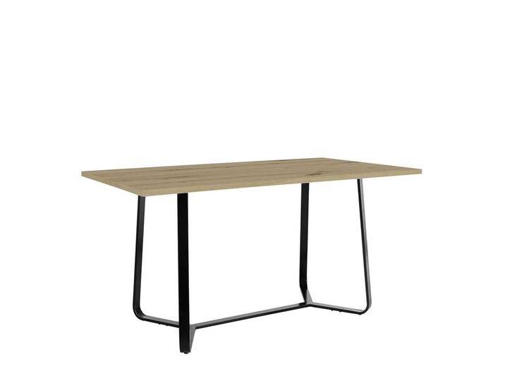 Esszimmer Tisch rechteckig in modernem Design Wildeichefarben & Schwarz von Möbel-Exclusive