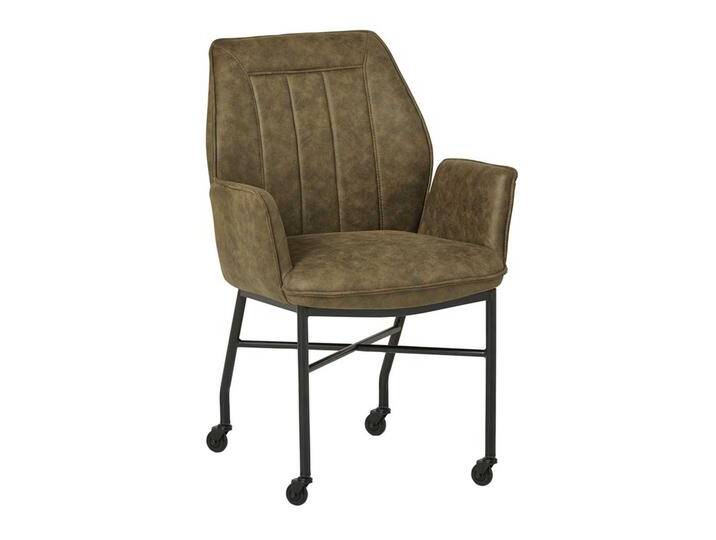 Esszimmerarmlehnstuhl mit Kunststoffrollen 51 cm Sitzhöhe (2er Set) von Möbel-Exclusive