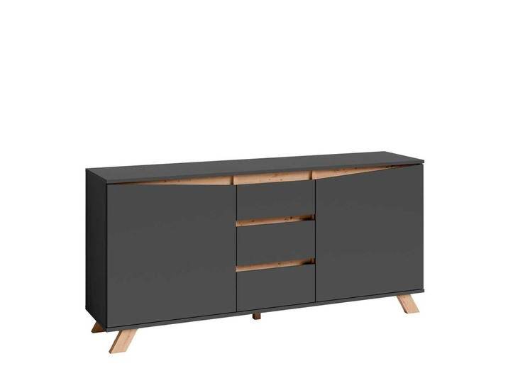 Esszimmersideboard Anthrazit im Skandi Design 160 cm breit von Möbel-Exclusive