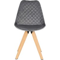 Esszimmerstühle in Grau Samt und Eichefarben Skandi Design (2er Set) von Möbel Exclusive