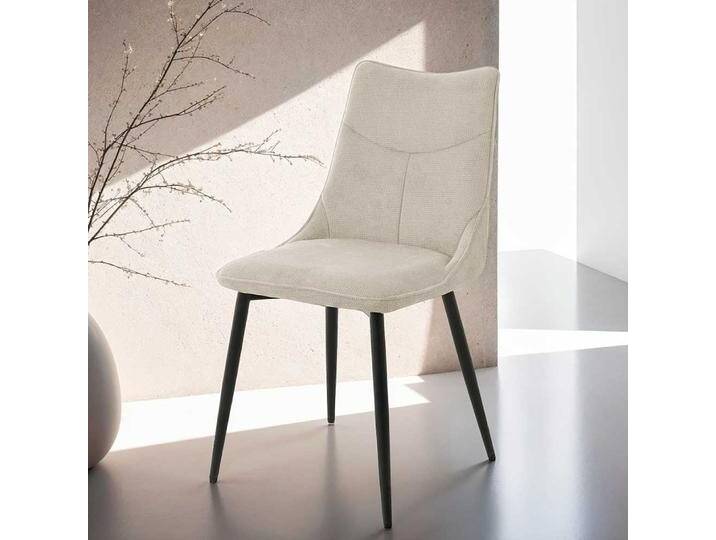 Esszimmerstuhl Stuhl Esszimmer in Taupe mit gepolsterter Rückenlehne (2er Set) von Möbel-Exclusive