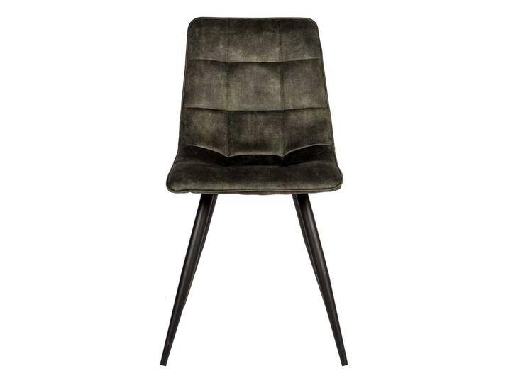 Esszimmerstuhl in Dunkelgrün Velours Metallgestell in Schwarz (2er Set) von Möbel-Exclusive