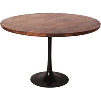 Esszimmertisch aus Mangobaum Massivholz und Stahl rund von Möbel Exclusive