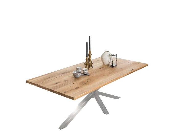 Esszimmertisch aus Wildeiche Massivholz und Eisen Loft Design von Möbel-Exclusive