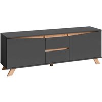 Fernsehmöbel Anthrazit im Skandi Design 160 cm breit - 55 cm hoch von Möbel Exclusive