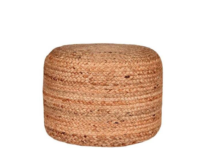 Flechtpouf in Beige handgearbeitet von Möbel-Exclusive