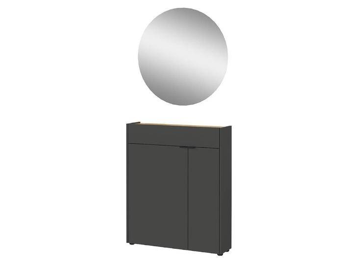 Flurmöbel Garderobenset in Dunkelgrau mit Metallgriffen (zweiteilig) von Möbel-Exclusive