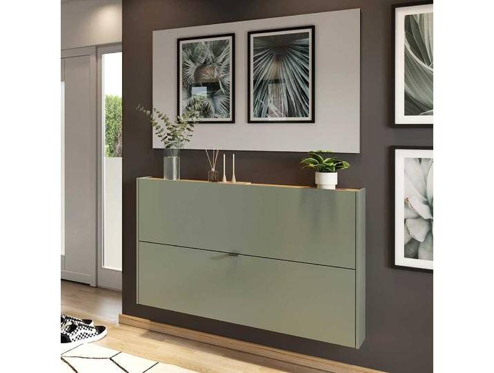 Flurmöbelset Dielenset in Graugrün mit Spiegel (zweiteilig) von Möbel-Exclusive