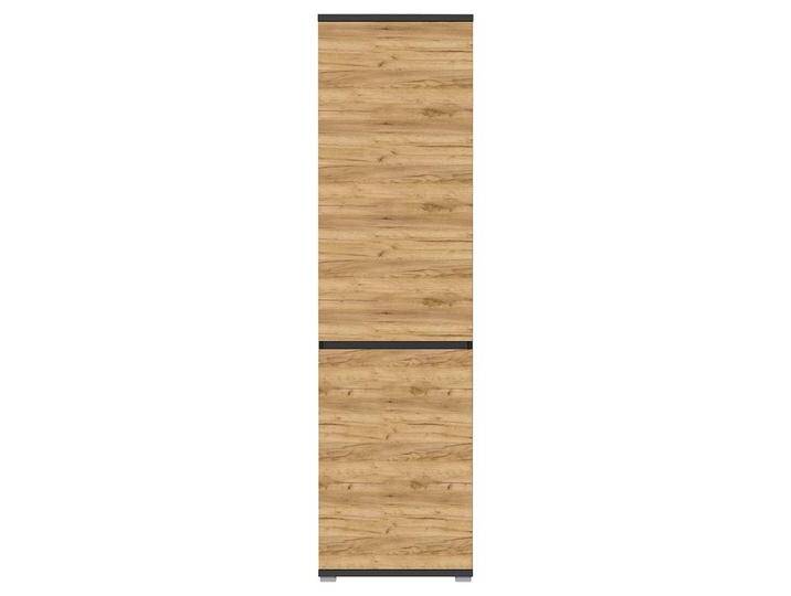 Flurschrank in Wildeichefarben und Anthrazit 200 cm hoch von Möbel-Exclusive