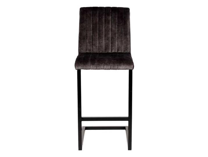 Freischwing Barstuhl mit Velours Bezug Anthrazit (2er Set) von Möbel-Exclusive