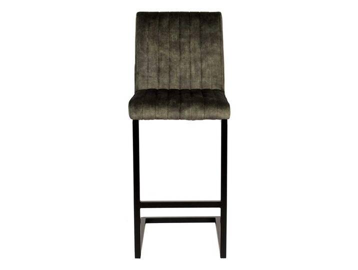 Freischwinger Barstuhl Velours Dunkelgrün 66 cm Sitzhöhe (2er Set) von Möbel-Exclusive