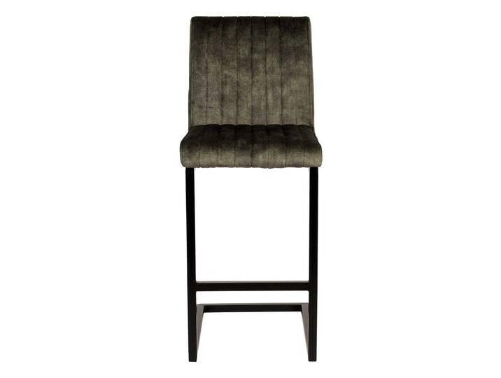 Freischwinger Barstuhl Velours Dunkelgrün 66 cm Sitzhöhe (2er Set) von Möbel-Exclusive
