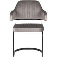 Freischwinger Sessel in Grau Samt 50 cm Sitzhöhe (2er Set) von Möbel Exclusive