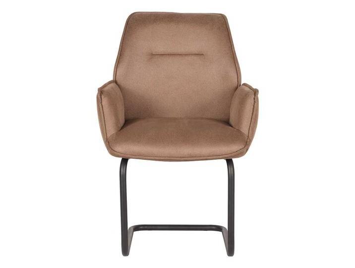 Freischwinger Sessel in Hellbraun Microfaser modern (2er Set) von Möbel-Exclusive