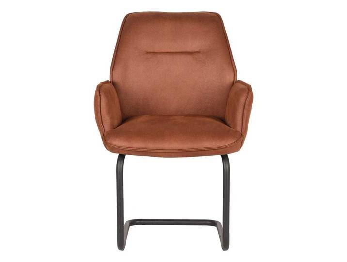 Freischwinger in Cognac Braun Microfaser Armlehnen (2er Set) von Möbel-Exclusive