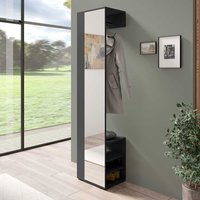 Garderobe mit Spiegelfront in Anthrazit 184 cm hoch - 40 cm breit von Möbel Exclusive