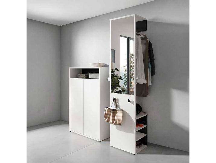 Garderobenkombination Dielenmöbel Set in Weiß und Schwarz (zweiteilig) von Möbel-Exclusive
