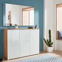 Garderobenmöbel in Weiß Glas beschichtet Eiche (zweiteilig) von Möbel Exclusive