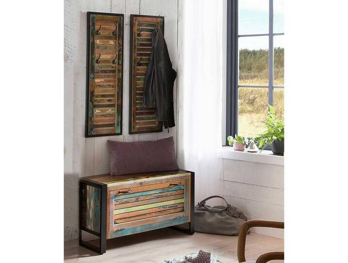 Garderobenprogramm in Bunt und Schwarz Shabby Chic Stil (dreiteilig) von Möbel-Exclusive