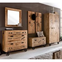 Garderobenset im Loft Design Holz massiv (sechsteilig) von Möbel Exclusive