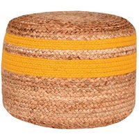 Geflecht Sitzpouf in Beige und Gelb Skandi Design von Möbel Exclusive