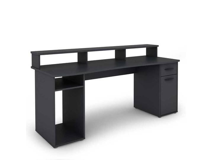 Großer Computerschreibtisch in Anthrazit Seitenregalen Großer Computerschreibtisch in Anthrazit Seitenregalen von Möbel-Exclusive