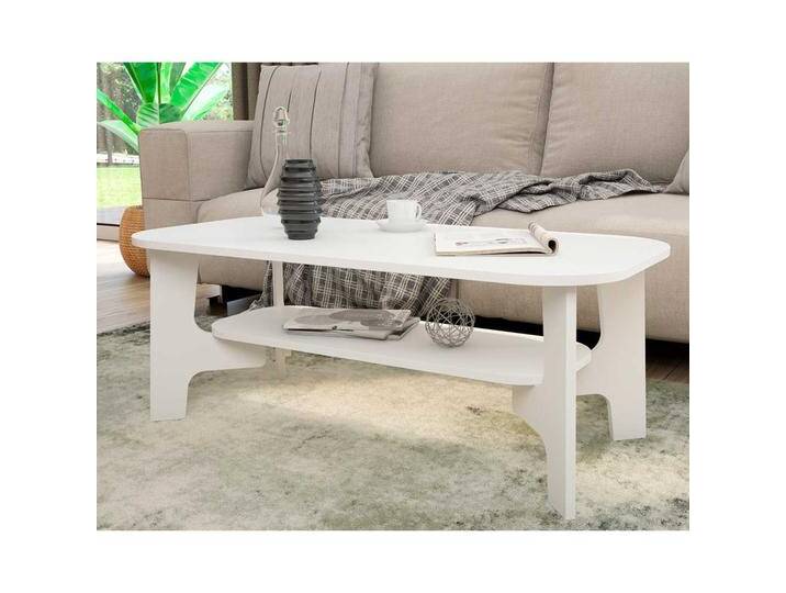 Großer Couchtisch weiß in modernem Design 110 cm breit von Möbel-Exclusive