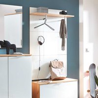 Hängegarderobe in Weiß Glas beschichtet Eiche Dekor von Möbel Exclusive