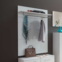 Hängegarderobe in Weiß Glas beschichtet Hutablage von Möbel Exclusive