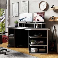 Halbrunder Schreibtisch in Schwarz und Weiß 198 cm breit von Möbel Exclusive
