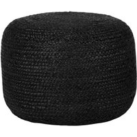 Handgearbeiteter Pouf in Schwarz Geflecht von Möbel Exclusive