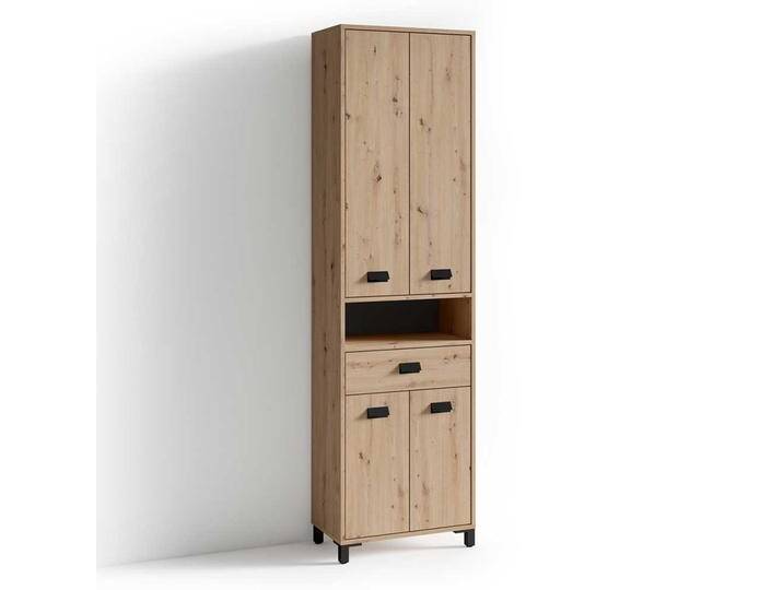 Hochschrank für Badezimmer in Wildeichefarben Drehtüren und Schublade Hochschrank für Badezimmer in Wildeichefarben Drehtüren und Schublade von Möbel-Exclusive