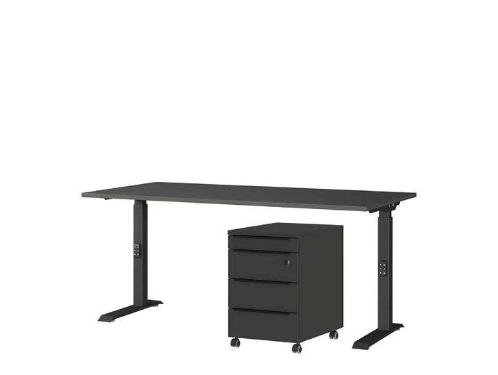 Höhenverstellbarer Schreibtisch, Dunkelgrau, 120x80 cm, Spanplatte & Metall, Modern, Möbel-Exclusive Höhenverstellbarer Schreibtisch, Dunkelgrau, 120x80 cm, Spanplatte & Metall, Modern, Möbel-Exclusive von Möbel-Exclusive