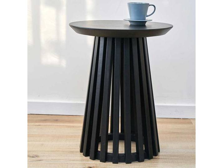 Hoher Beistelltisch rund schwarz im Skandi Design 40 cm breit von Möbel-Exclusive