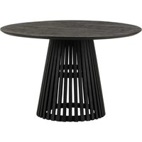 Holz Küchentisch modern in Schwarz runder Tischplatte von Möbel Exclusive