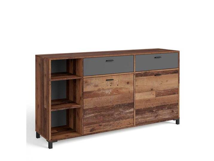 Industry Sideboard in Holz Antik und Anthrazit 160 cm breit von Möbel-Exclusive