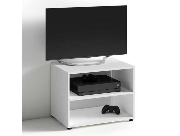 Kleines TV Lowboard weiss melaminbeschichtet modernem Design von Möbel-Exclusive
