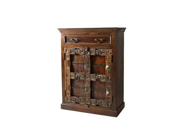 Kolonialstil Kommode in Dunkelbraun antik Teak Massivholz von Möbel-Exclusive