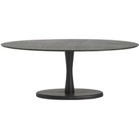 Küchentisch Massivholz schwarz im Retrostil ovaler Tischplatte von Möbel Exclusive